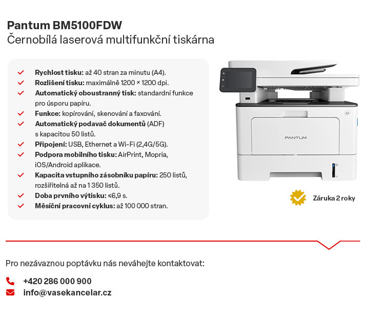 Pantum BM5100FDW - ernobl laserov multifunkn tiskrna