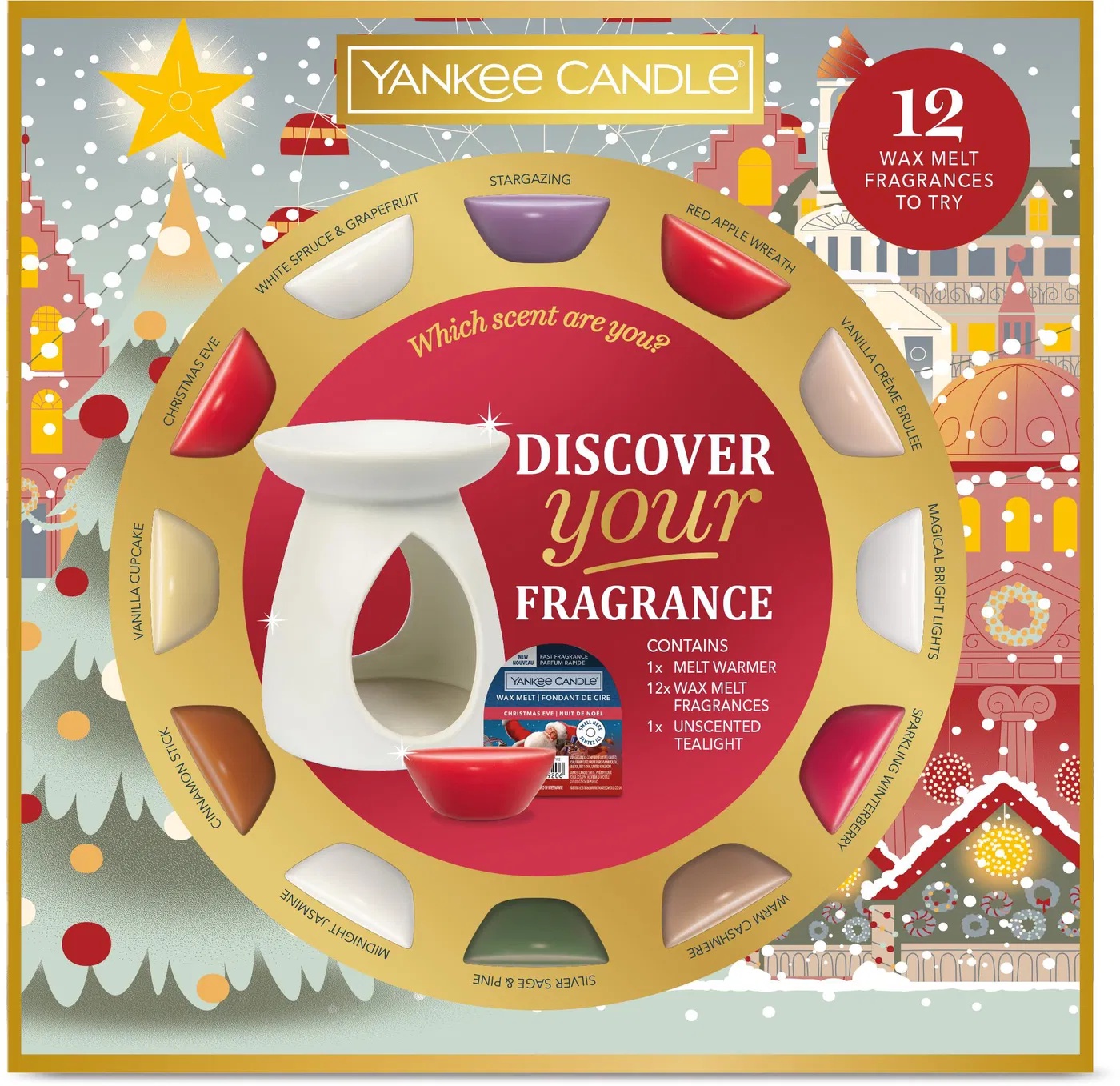 Vánoční Yankee Candle aromalampa + 12 ks vosků