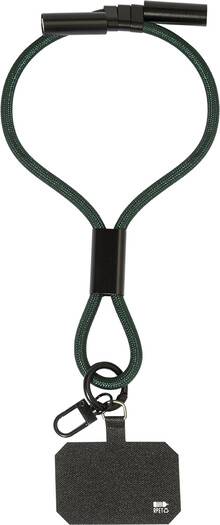 60W RPET kabel s n�ramkem na mobil CuffCharge, tmav� zelen�