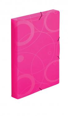Box na spisy A4 Karton PP Neo Colori, s gumičkou, růžový