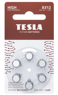 Baterie do naslouchadel TESLA A312, 6 ks