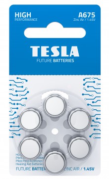 Baterie do naslouchadel TESLA A675, 6 ks