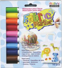Sada popisovačů Marvy na textil, štětečkový hrot - 10ks