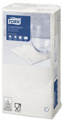 Ubrousky Tork 477534 - koktejlové, 2 vrstvé, bílé