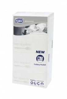 Ubrousky Tork  Soft Bon Appetit 13662 - s kaspou na příbory, 3 vrstvé, bílé