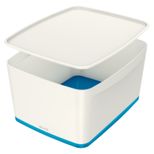 Úložný box s víkem Leitz MyBox, velikost L bílý/modrý