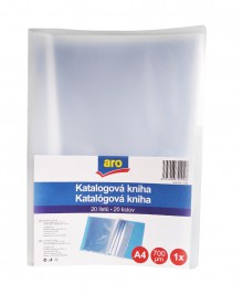 Katalogová kniha Karton PP A4, 20 kapes, čirá