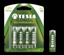Nabíjecí baterie TESLA AA RECHARGEABLE+, tm. zelená, 4 ks