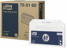Papírové podložky na WC Tork 750160, 1 vrstvé, bílé, systém V1