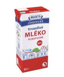Mléko Madeta Jihočeské plnotučné, trvanlivé, 12x 1 l