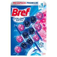 Zvsn WC blok Bref Color Aktiv, Blue Water Fresh Flowers, 3 x 50 g