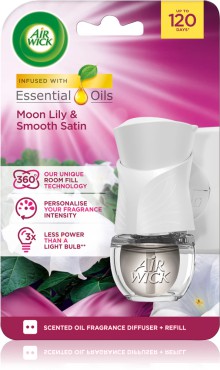 Nhradn npl ve spreji Air Wick Elektric, jemn satn & msin lilie, 19 ml