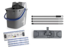 Set pro podlahov� myt�, v�dro 15 l, mikrovl�knov� mop s ty�� 140 cm