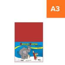 Kreslic� karton Stepa A3, �erven�, 180g/m2, 50 list�