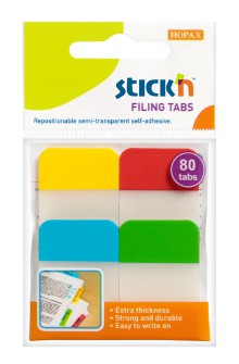 Samolepic� plastov� z�lo�ky Stick'n by Hopax, extra pevn�, 38 x 25 mm, mix barev, 4 x 20 z�lo�ek