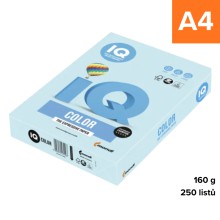 Barevn� pap�r IQ Color Pastel A4 - MB30, st�edn� modr�, 160g, 250 list�