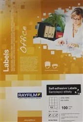 Etikety A4, 66 x 70 mm, matn� b�l�, 100 list� po 12 etiket�ch