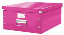 Krabice Esselte Click&Store A3, 36,9 × 48,4 × 20 cm, velikost L, růžová