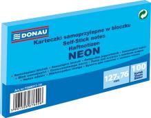 BLOČEK SAMOLEPÍCÍ DONAU 127 x 76 mm, 100 listů, neonově modrý