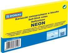 BLOČEK SAMOLEPÍCÍ DONAU 127 x 76 mm, 100 listů, neonově žlutý